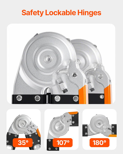 Multi-Purpose Folding Ladder, 7-in-1 Tall Extension Step Ladder, A Frame 3 Step with Scaffolding Plank Telescoping Ladder, 12ft Reach Height Heavy Duty Ladder, 330 lbs Capacity for Home Outdoor