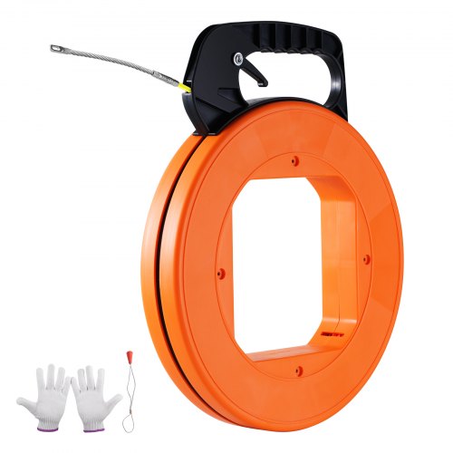 Fish Tape Wire Cable Line Puller 60,96 m 4,7 mm (200ft 3/16in) Fiberglass High Plastic Case