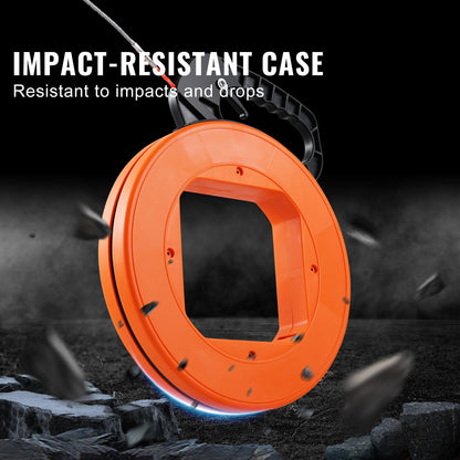 Fish Tape Wire Cable Line Puller 30.5 m, 6.35 mm(100-foot, 1/4-inch) PET with High Plastic Case