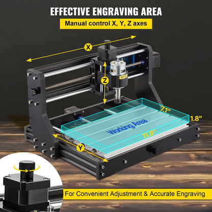 CNC 3018 Pro 300×180×45mm CNC Machine GRBL Control Mini Engraver with Offline Controller 3 Axis Engraving Machine for Carving Milling Plastic Acrylic PVC Wood
