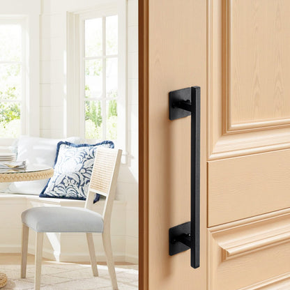 Barn Door Handle, 2Pcs 320 mm Rustic Fence Gate Handle, Rust-Resistant Coating, Heavy Duty Carbon Steel Outdoor Gate Handles, Easy to Install, Metal Sliding Door Pulls for Garage Shed Closet