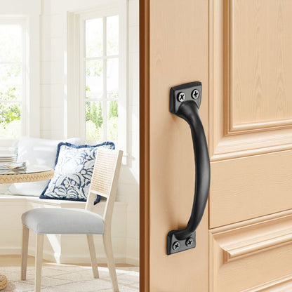 Barn Door Handle, 4Pcs 152 mm Rustic Fence Gate Handle, Rust-Resistant Coating, Heavy Duty Carbon Steel Outdoor Gate Handles, Easy to Install, Metal Sliding Door Pulls for Garage Shed Closet