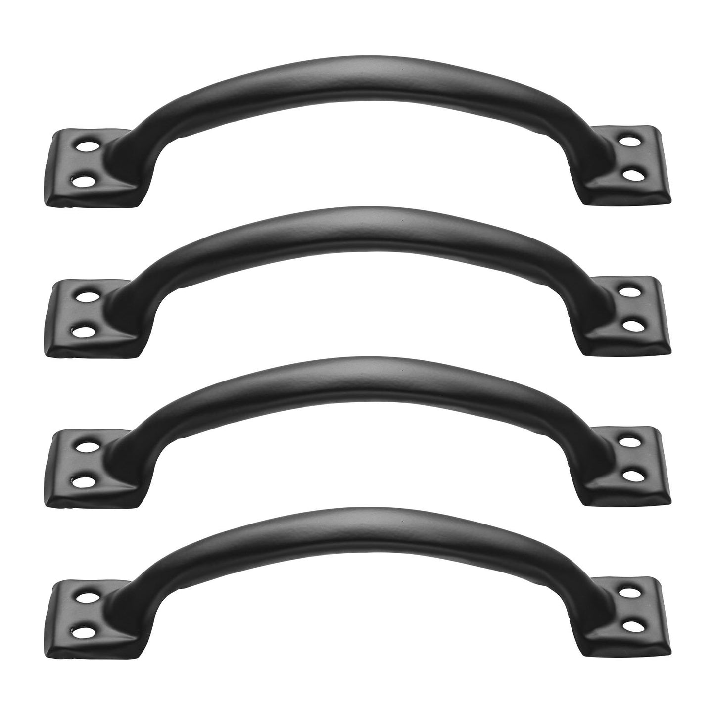 Barn Door Handle, 4Pcs 152 mm Rustic Fence Gate Handle, Rust-Resistant Coating, Heavy Duty Carbon Steel Outdoor Gate Handles, Easy to Install, Metal Sliding Door Pulls for Garage Shed Closet