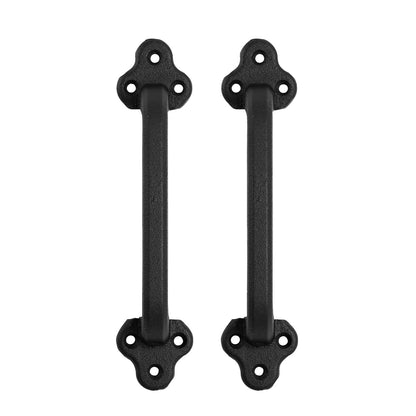 Barn Door Handle, 2Pcs 231 mm Rustic Fence Gate Handle, Rust-Resistant Coating, Heavy Duty Carbon Steel Outdoor Gate Handles, Easy to Install, Metal Sliding Door Pulls for Garage Shed Closet