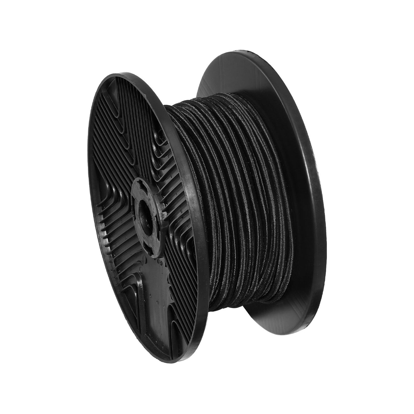 3/8 inch Bungee Cord, 120 ft/36 m Spool Heavy Duty Bungee Straps, 100% Stretch Elastic Bungee Rope for Cargo, Tarps, Camping, Kayak Deck and Crafting, Black