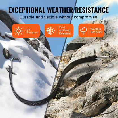 50 Piece Flat Bungee Cord, 19.8 mm Heavy Duty Bungee Straps with Steel S-Hooks, 21" Elastic Bungee Rope for Cargo, Tarps, Trucks and Tent, Black