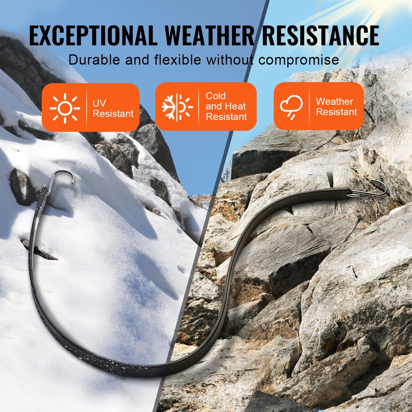 10 Piece Flat Bungee Cord, 20 mm Heavy Duty Bungee Straps with Steel S-Hooks, 36" Elastic Bungee Rope for Cargo, Tarps, Trucks and Tent, Black