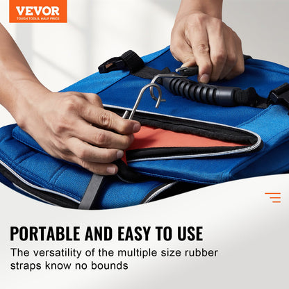 20 Piece Flat Bungee Cord, 20 mm Heavy Duty Bungee Straps with Steel S-Hooks, Includes 15", 21", 36", Elastic Bungee Rope for Cargo, Tarps, Trucks and Tent, Black