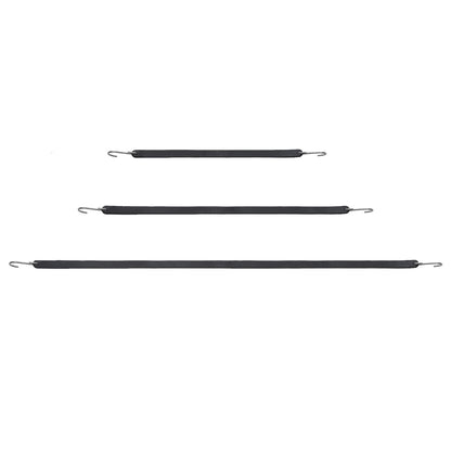 20 Piece Flat Bungee Cord, 20 mm Heavy Duty Bungee Straps with Steel S-Hooks, Includes 15", 21", 36", Elastic Bungee Rope for Cargo, Tarps, Trucks and Tent, Black