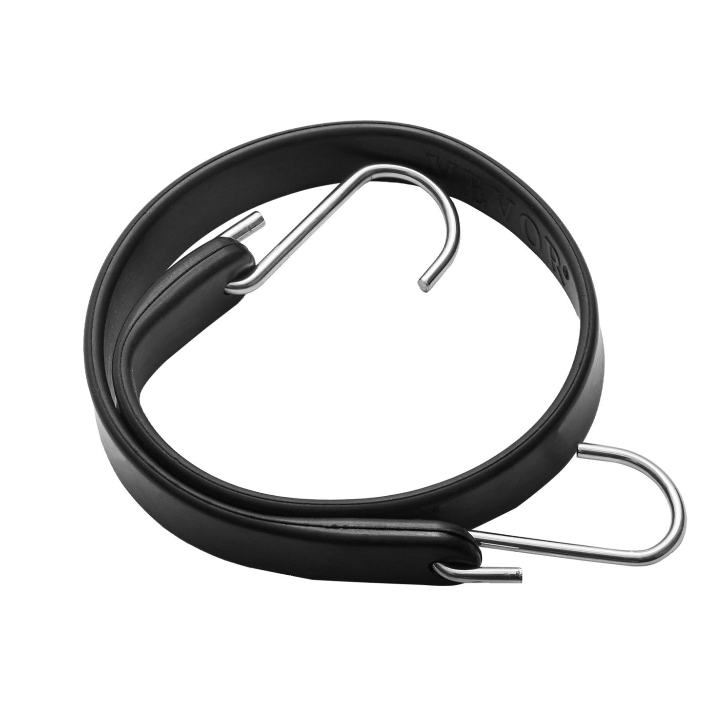 20 Piece Flat Bungee Cord, 20 mm Heavy Duty Bungee Straps with Steel S-Hooks, Includes 15", 21", 36", Elastic Bungee Rope for Cargo, Tarps, Trucks and Tent, Black