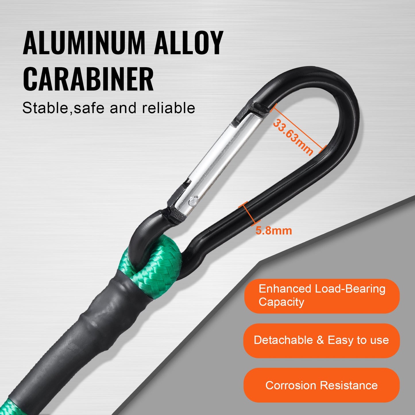 30-teiliges Sortiment an Bungee-Seilen, 8 mm starke, hochbelastbare Bungee-Gurte mit A3-Stahlkarabinern, inklusive 10", 18", 24", 36", 48", 60", 72", Tragetasche, 6 Clips und Befestigungsbändern für das Vordach