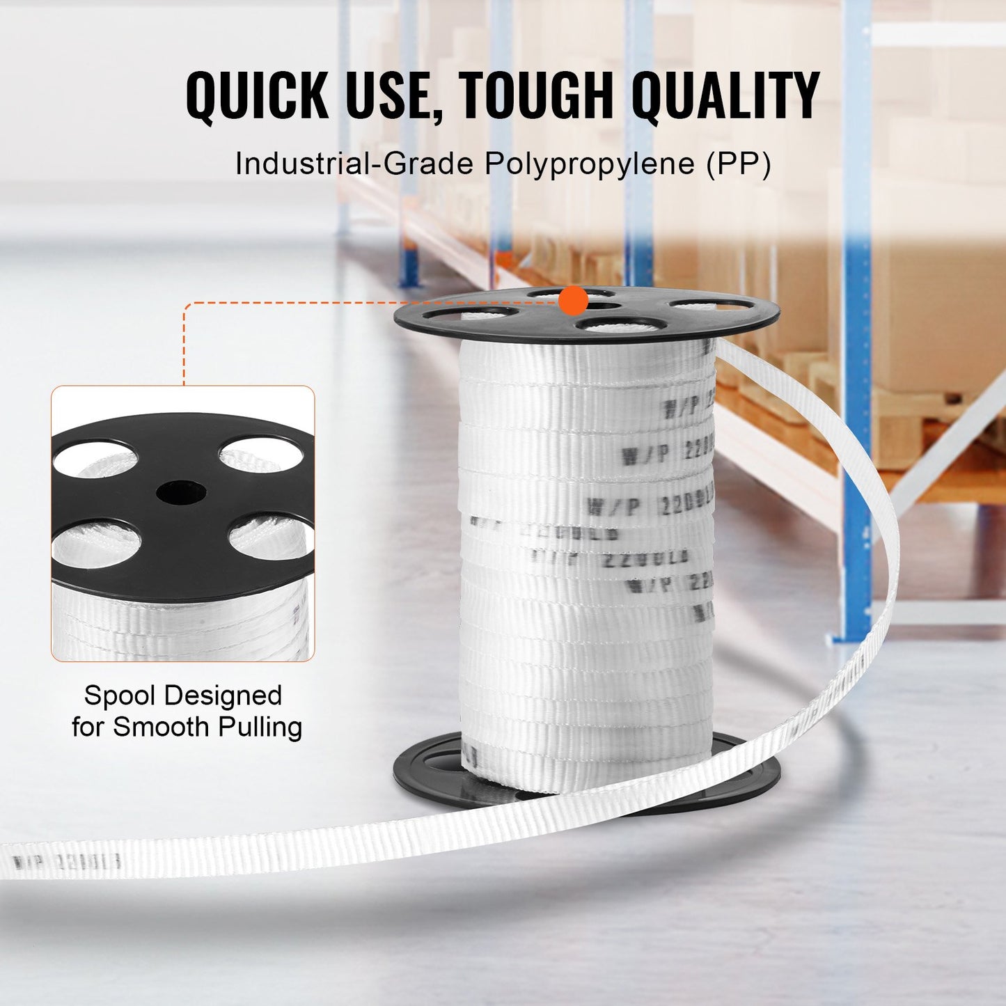 Polyester Pulling Tape Mule Tape 5/8" x 108' 2200 lbf Tensile Capacity