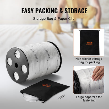 Polyester Pull Tape, 5/8" x 318' Mule Tape Flat Rope, 2200 lbf Tensile Capacity, Printed Webbing Cable Pulling Tape for Packaging, Gardening, Commercial Electrical, Conduit Work, White