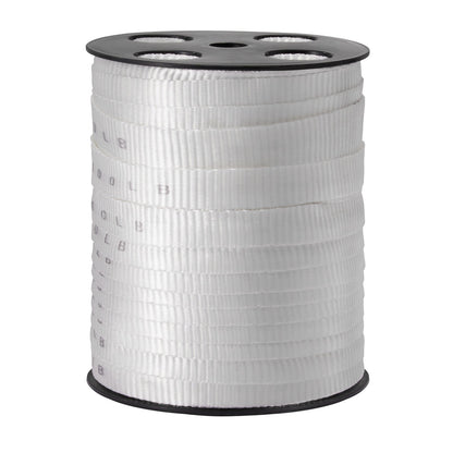 Polyester Pull Tape, 3/4" x 265' Mule Tape Flat Rope, 2500 lbf Tensile Capacity, Printed Webbing Cable Pulling Tape for Packaging, Gardening, Commercial Electrical, Conduit Work, White