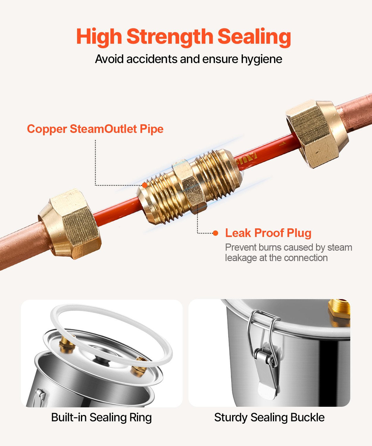 Alcohol Still, 3 Gal / 11.4 L Stainless Steel Water Alcohol Distiller with Copper Coil, Home Brewing Refining Fermentation Kit with Thermometer, for Wine Whisky Brandy, Silver