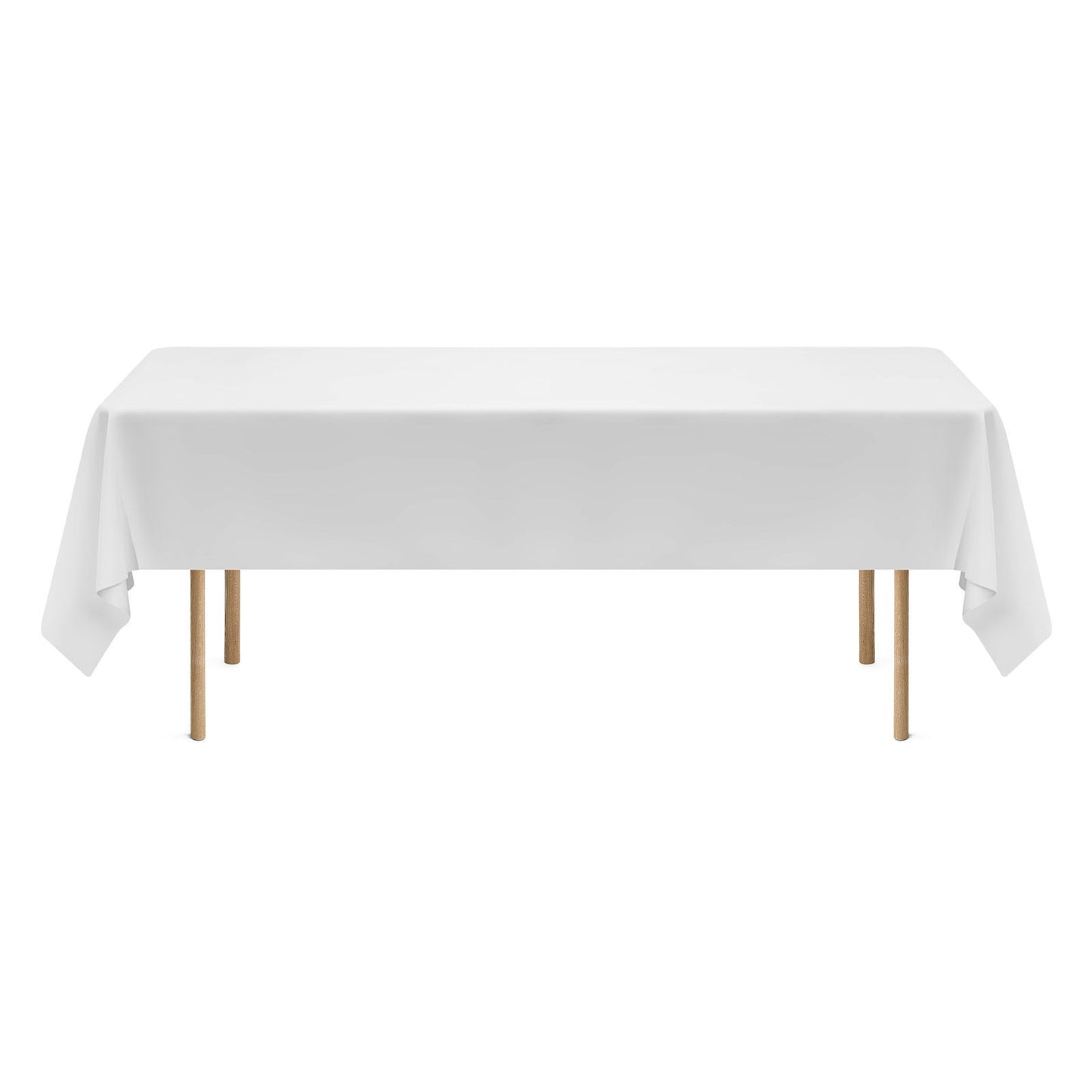 White Tablecloths for Rectangle Tables, 10 Pack, 60 x 102 Inches, Reusable and Machine Washable Table Clothes, Wrinkle-Resistant Polyester Fabric Table Covers for Wedding, Party, Banquet
