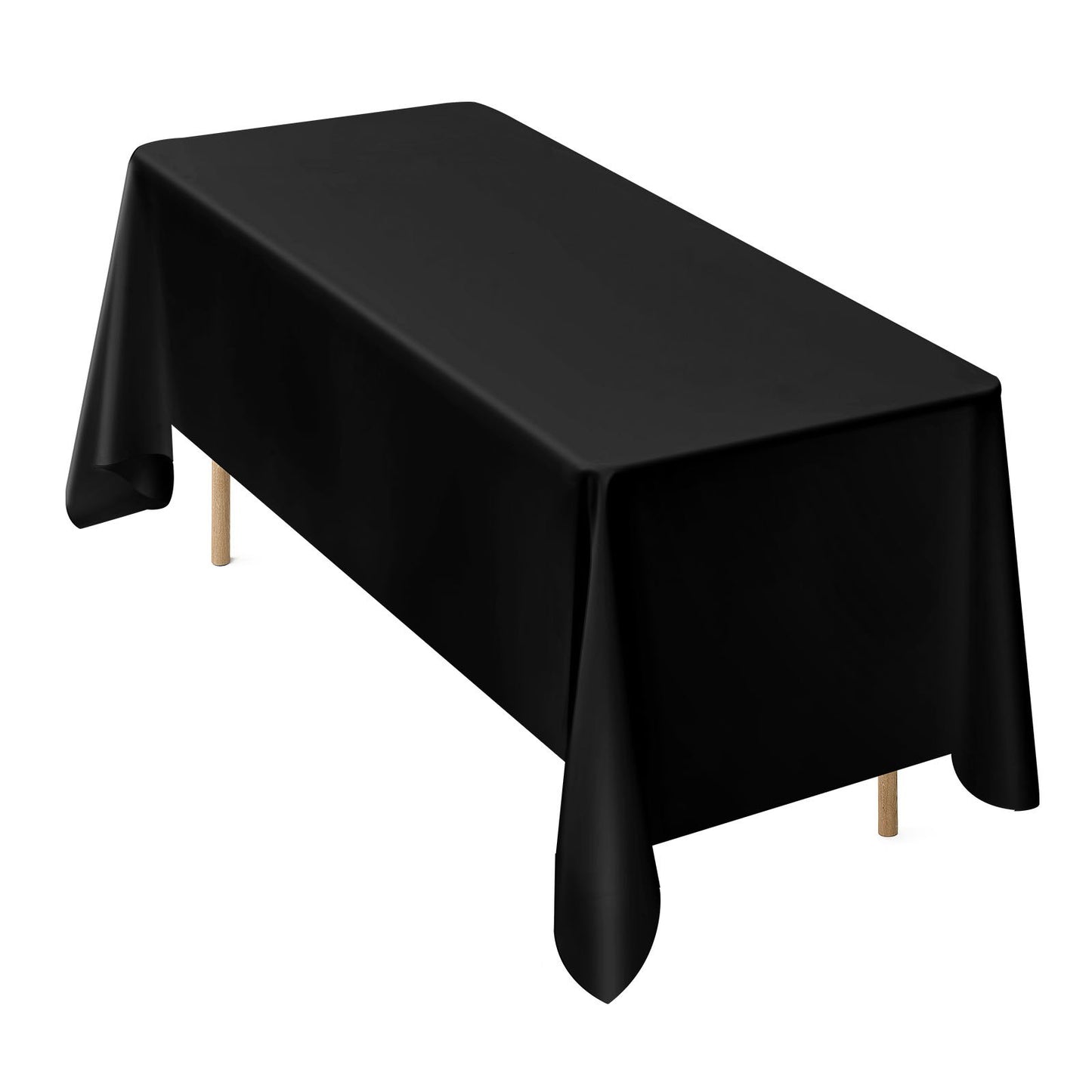 Black Tablecloths for Rectangle Tables, 6 Pack, 70 x 120 Inches, Reusable and Machine Washable Table Clothes, Wrinkle-Resistant Polyester Fabric Table Covers for Wedding, Party, Banquet