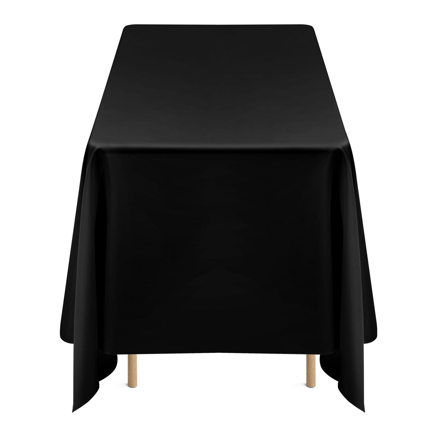 Black Tablecloths for Rectangle Tables, 6 Pack, 70 x 120 Inches, Reusable and Machine Washable Table Clothes, Wrinkle-Resistant Polyester Fabric Table Covers for Wedding, Party, Banquet