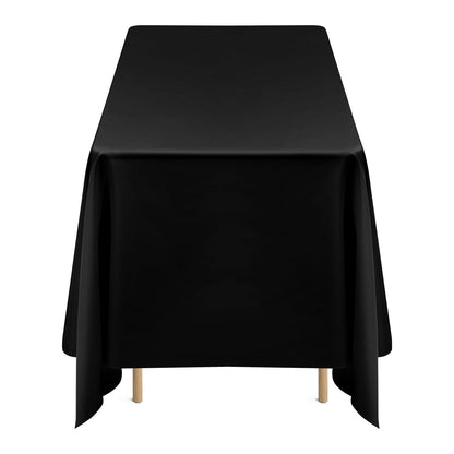 Black Tablecloths for Rectangle Tables, 6 Pack, 70 x 120 Inches, Reusable and Machine Washable Table Clothes, Wrinkle-Resistant Polyester Fabric Table Covers for Wedding, Party, Banquet