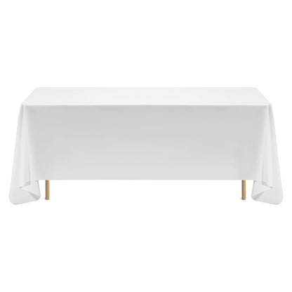 White Tablecloths for Rectangle Tables, 6 Pack, 70 x 120 Inches, Reusable and Machine Washable Table Clothes, Wrinkle-Resistant Polyester Fabric Table Covers for Wedding, Party, Banquet