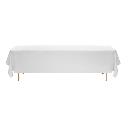 White Tablecloths for Rectangle Tables, 6 Pack, 90 x 132 Inches, Reusable and Machine Washable Table Clothes, Wrinkle-Resistant Polyester Fabric Table Covers for Wedding, Party, Banquet