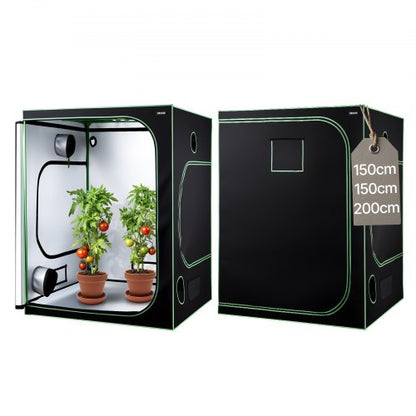 Indoor Grow Tent Kit, 150 x 150 x 200cm, Indoor Plant Tent with Full Spectrum LED Grow Light & Ventilation System, 600D High Reflective Mylar, Growing Tents for Flower Veggie