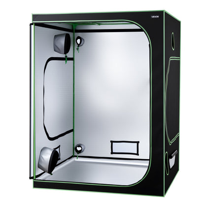 Indoor Grow Tent Kit, 150 x 150 x 200cm, Indoor Plant Tent with Full Spectrum LED Grow Light & Ventilation System, 600D High Reflective Mylar, Growing Tents for Flower Veggie