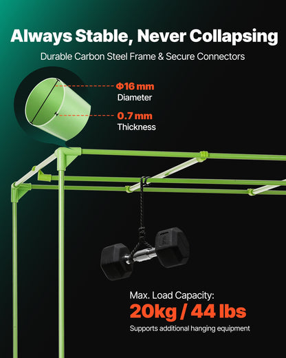 Indoor Grow Tent, 120 x 120 x 200 cm, 600D High Reflective Mylar, Indoor Plant Tent with Observation Window, Floor Tray & Zipper, Heavy Duty Growing Tents for Fruit Flower Veggie