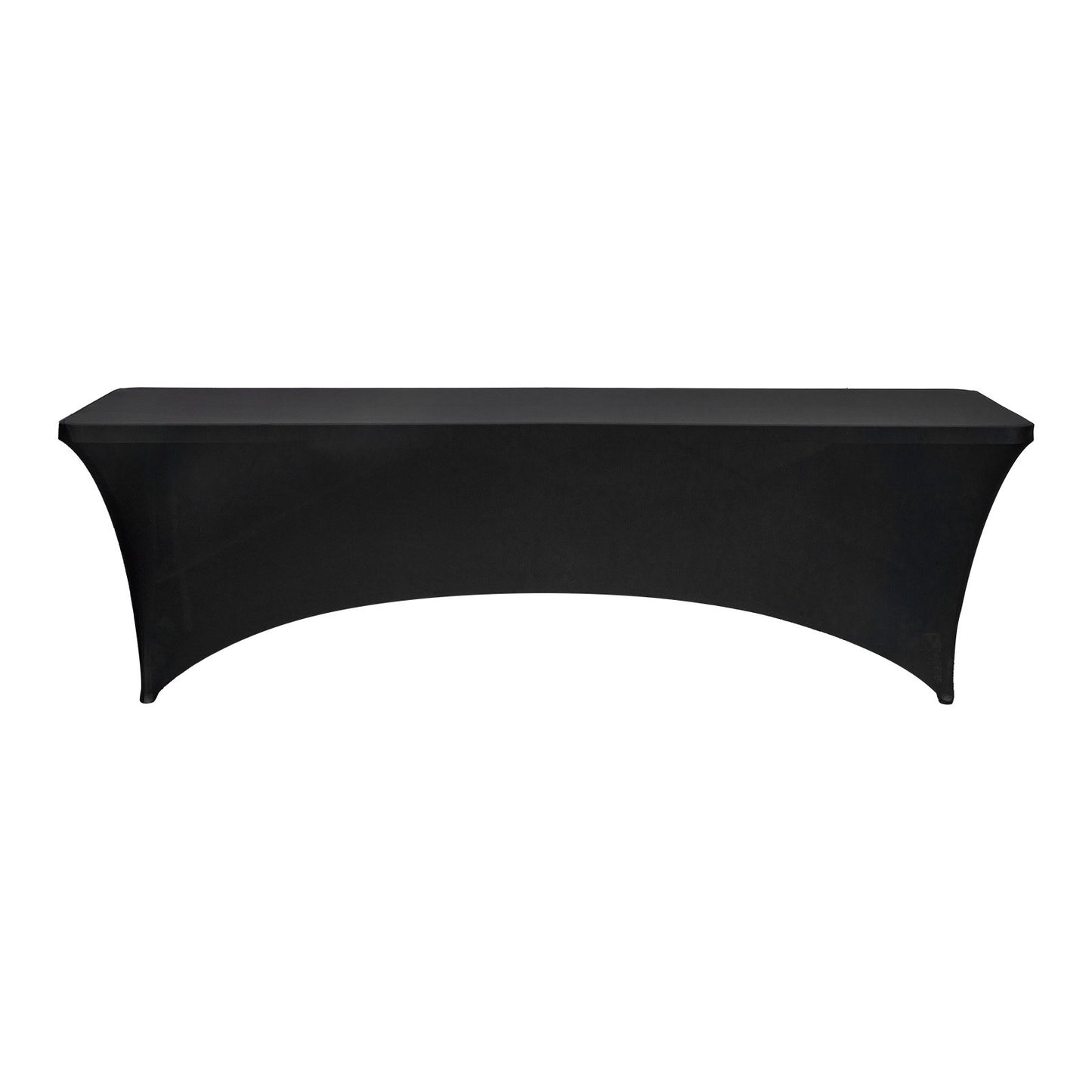 6 Pack Table Cloth for 8FT Rectangular Fitted Events, Wrinkle-Resistant Stretch Black Table Covers, Washable Spandex Tablecloth Protector, for Party, Wedding, Cocktail, Banquet, Festival
