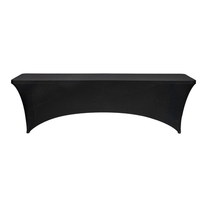 6 Pack Table Cloth for 8FT Rectangular Fitted Events, Wrinkle-Resistant Stretch Black Table Covers, Washable Spandex Tablecloth Protector, for Party, Wedding, Cocktail, Banquet, Festival