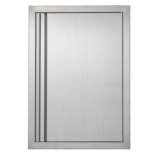 BBQ Access Door, 432x610 mm Single Outdoor Kitchen Door, Stainless Steel Flush Mount Door, Wall Vertical Door with Recessed Handle, for BBQ Island, Grilling Station, Outside Cabinet