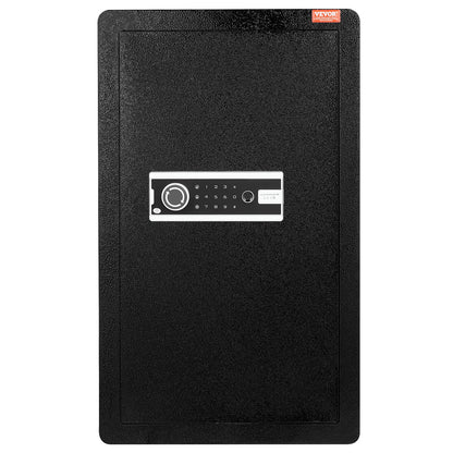 Single Door 113 L Safe Box with Key Lock, Password & Fingerprint, Safe Lock Box with Fireproof Bag, Key Rack, LED Light, and 2 Shelves for Money, Documents, Jewelry, and Valuables, Black