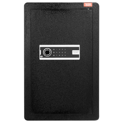 Single Door 99 L Safe Box with Key Lock & Password, Safe Lock Box with Fireproof Bag, Key Rack, LED Light, and 2 Shelves for Money, Documents, Jewelry, and Valuables, Black