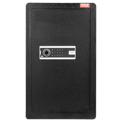 Single Door 113 L Safe Box with Key Lock & Password, Safe Lock Box with Fireproof Bag, Key Rack, LED Light, 2 Shelves, and 1 Cabinet for Money, Documents, Jewelry, and Valuables, Black