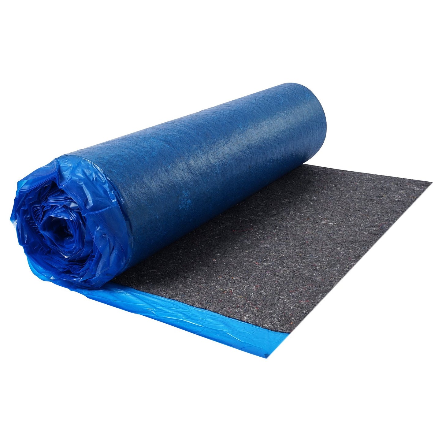 Floor Underlayment 37.2 m², 3mm Laminate Flooring Padding with Attached Vapor Barrier, Heavy Duty Fiber+PE Film, Soundproofing & Noise Reduction for Vinyl & Wood Floors(2 Rolls x 18.6 m²)