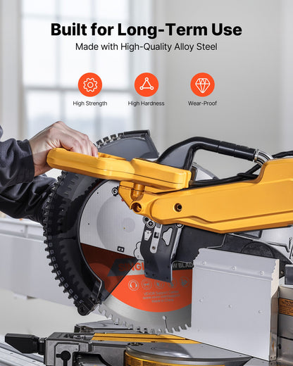 Circular Saw Blade, 254 mm Diameter, 80 Sharp Alloy Teeth, 15.875 mm Arbor, Fine Finish, Aluminum Cutting Blade for Circular Saw, with Noise-Reducing Heat Vents, for Cutting Steel and Metal