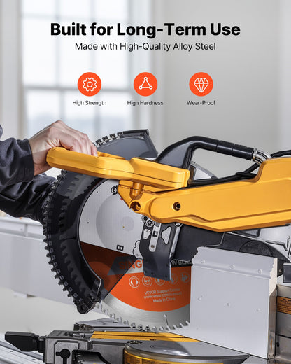 Circular Saw Blade, 305 mm Diameter, 80 Sharp Alloy Teeth, 25.4 mm Arbor, Fine Finish, Wood Cutting Blade for Circular Saw, with Noise-Reducing Heat Vents, for Cutting Plywood, OSB, Hardwood