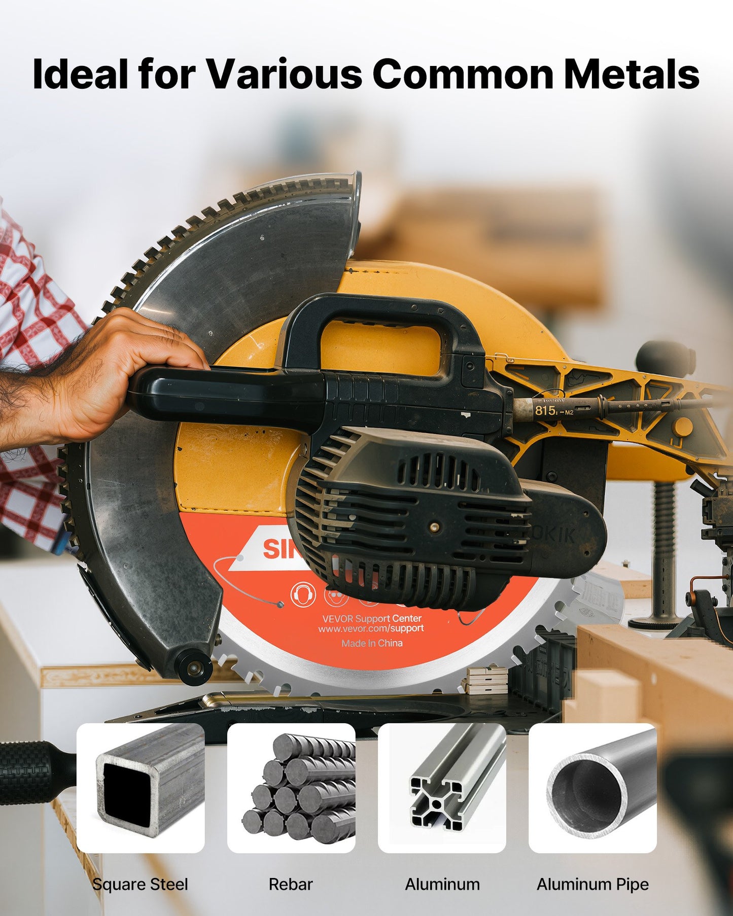 Circular Saw Blade, 185 mm Diameter, 48 Sharp Alloy Teeth, 15.875 mm Arbor, Fine Finish, Metal Cutting Blade for Circular Saw, with Noise-Reducing Heat Vents, for Cutting Steel and Aluminum