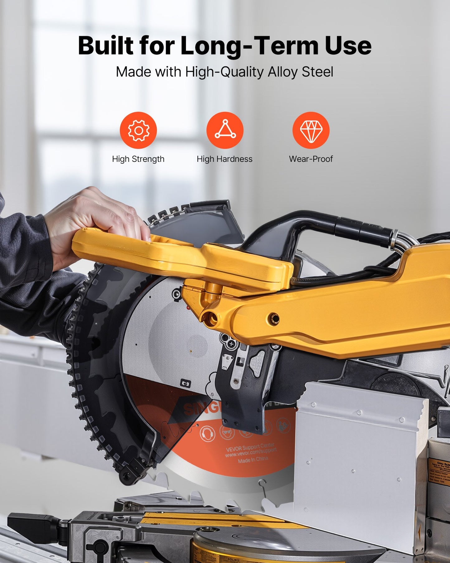 Circular Saw Blade, 254 mm Diameter, 24 Sharp Alloy Teeth, 15.875 mm Arbor, Fine Finish, Wood Cutting Blade for Circular Saw, with Noise-Reducing Heat Vents, for Cutting Plywood, OSB, Hardwood