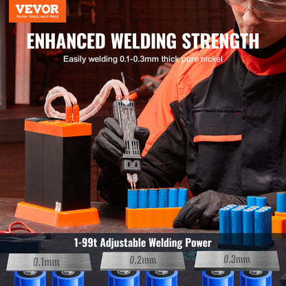 Battery Spot Welder, 14.5KW Capacitor Energy Storage Pulse Battery Spot Welder with 73B Welding Pen, 801D High Power Spot Welding Equipment & 2 Welding Modes for 0.1-0.3mm Pure Nickel, Batteries