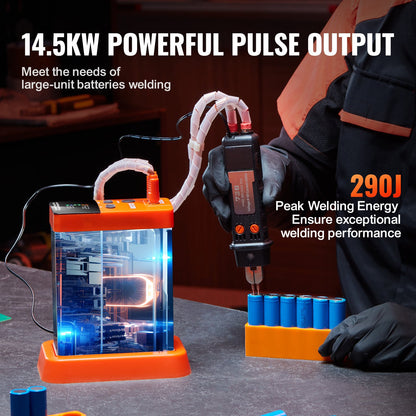 Battery Spot Welder, 14.5KW Capacitor Energy Storage Pulse Battery Spot Welder with 73B Welding Pen, 801D High Power Spot Welding Equipment & 2 Welding Modes for 0.1-0.3mm Pure Nickel, Batteries