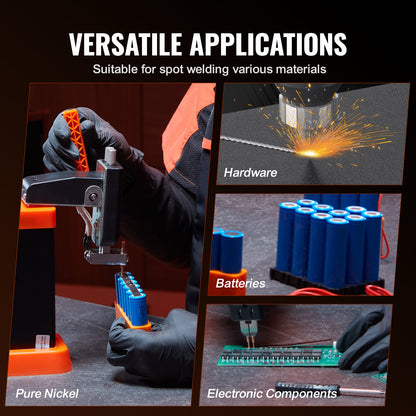 Battery Spot Welder, 14.5KW Capacitor Energy Storage Pulse Battery Spot Welder with 73B Welding Pen, 801D High Power Spot Welding Equipment & 2 Welding Modes for 0.1-0.3mm Pure Nickel, Batteries