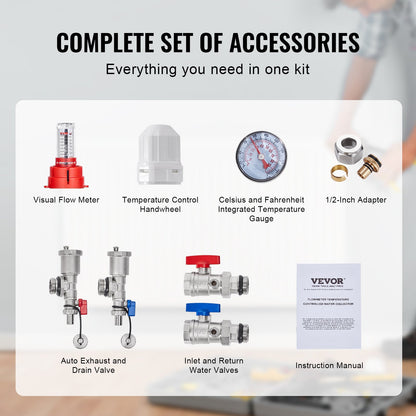 7-facher Fußbodenheizungsverteiler mit 1,27 cm PEX-Rohren