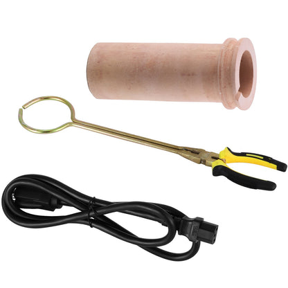 Gold Melting Furnace, 1350W, 1150℃ Max Temperature, Digital Electric Melting Furnace Machine, with 3 kg Ceramic Crucible, for Casting Refining Precious Metals, Melts Gold, Silver, Aluminum