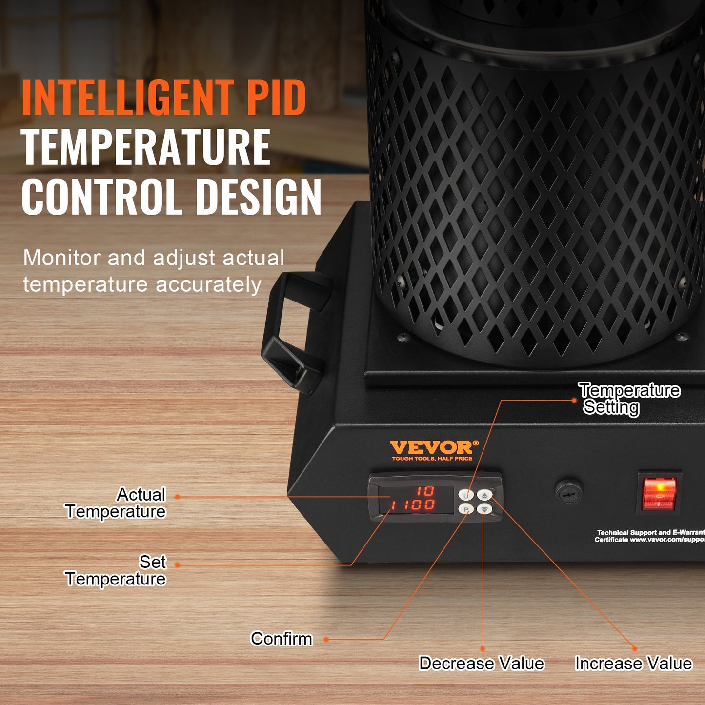 Gold Melting Furnace, 1350W, 1150°C Max Temperature, Digital Electric Melting Furnace with 1 kg and 3 kg Ceramic Crucibles, Crucible Tongs, and Gloves, for Gold, Silver, Aluminum, Copper