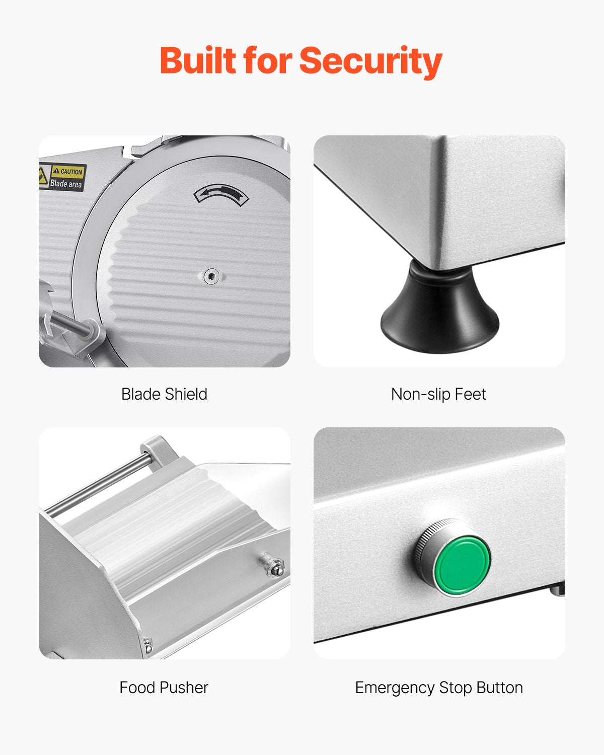 Commercial Meat Slicer, 10 inch Electric Deli Food Slicer, 180W Meat Cutter with a Premium 65Mn Blade, 0-0.4 inch Adjustable Thickness, Food Slicer Machine for Meat Vegetables Hard Bread Cheese