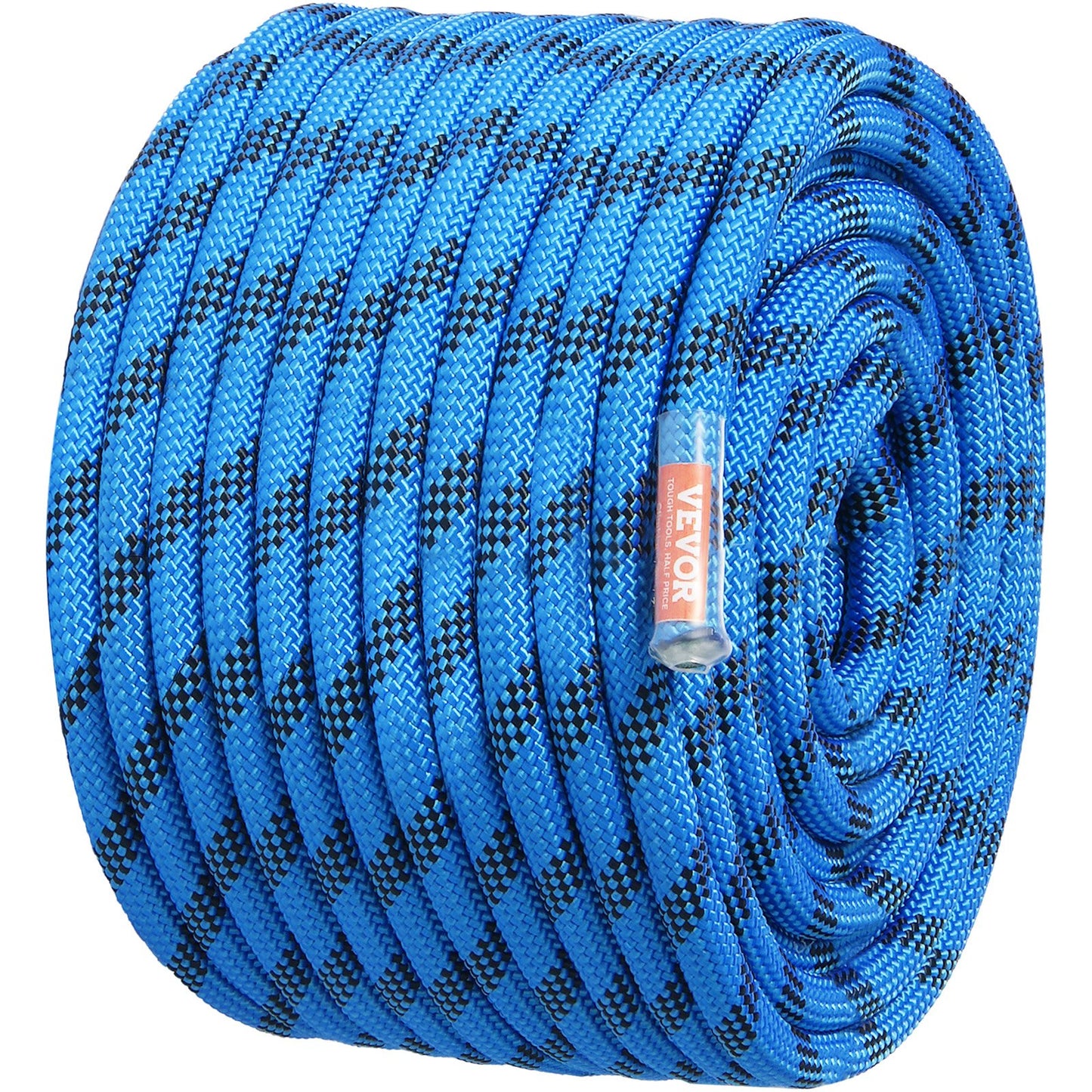 12,7 mm statisches Kletterseil, 60,9 m (200 Fuß) Outdoor-Kletterseil, 30 kN Bruchlast, Faserseil für Flucht, Abseilen, Feuerwehrrettung, Blau