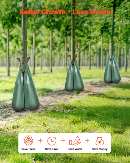 Tree Watering Bag, 12 Packs 20 Gallons Watering Bags for New Trees, 5-9 Hours Slow Release Refillable Tree Drip Irrigation Bags with Zipper, Durable Tree Watering System for Deep Root Targeting