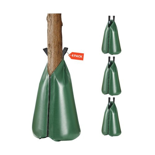 Tree Watering Bag, 4 Packs 20 Gallons Watering Bags for New Trees, 5-9 Hours Slow Release Refillable Tree Drip Irrigation Bags with Zipper, Durable Tree Watering System for Deep Root Targeting