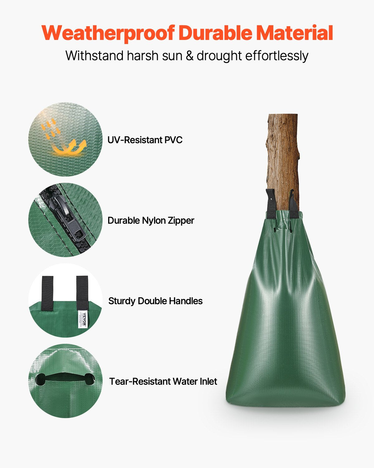 Tree Watering Bag, 4 Packs 20 Gallons Watering Bags for New Trees, 5-9 Hours Slow Release Refillable Tree Drip Irrigation Bags with Zipper, Durable Tree Watering System for Deep Root Targeting